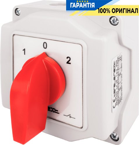 Пакетний перемикач E.NEXT LK25/3.323-ОВ/45, 3 полюси, 1-0-2, 25А, IP44, артикул 8434-200