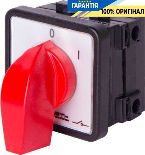 Пакетний перемикач E.NEXT LK25/1.216-ZP/45 щитовий з передньою панеллю, 1 полюс, 0-1, 25А 8461-200