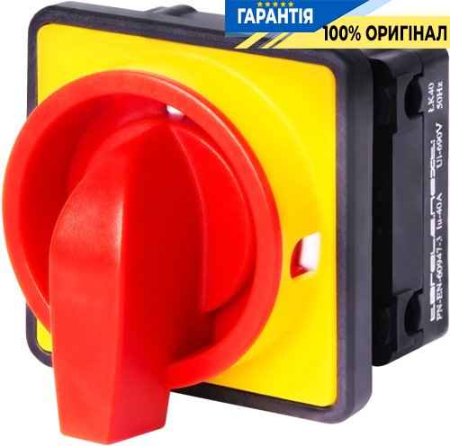 Пакетний перемикач щитовий E.NEXT LK40/1.216-ZК/45, 1 полюс, 0-1, 40А, з передньою панеллю під пломбу, артикул 8665-200