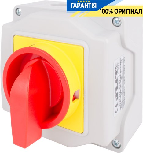 Пакетний перемикач E.NEXT LK25/2.211-ОК/45, 3 полюси, 0-1, 25А, IP44, корпус під пломбування, 8418-200