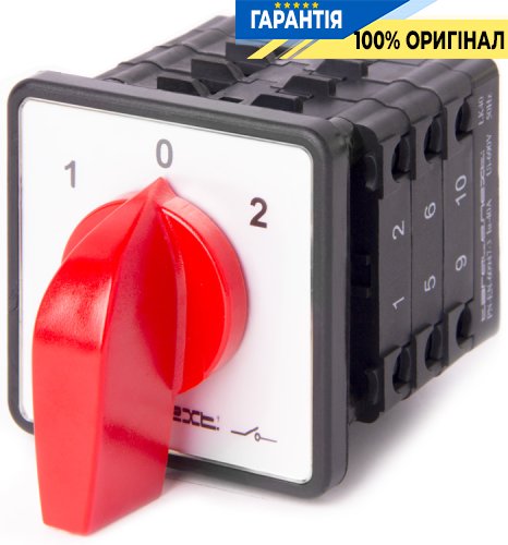 Пакетний перемикач E.NEXT LK40/3.323-SP/45, щитовий, на DIN-рейку, 3 полюси, 1-0-2, 40А, артикул 8637-200