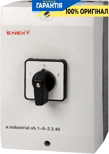 Пакетный переключатель E.NEXT e.industrial.sb.1-0-2.3.40, 3 полюса, 40А, (1-0-2) i0360006