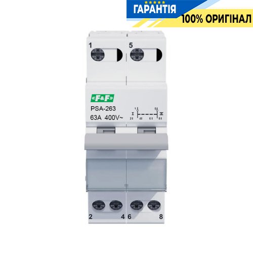 Перемикач навантаження 1-0-2 2P 63А 230/400В F&F PSA-263 з надійним керуванням та якісною комутацією