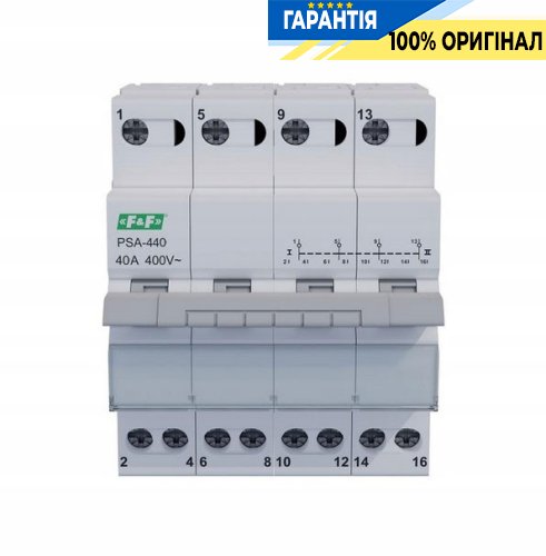 Переключатель нагрузки 1-0-2 (I-0-II) 4P 40А 230/400В F&F PSA-440