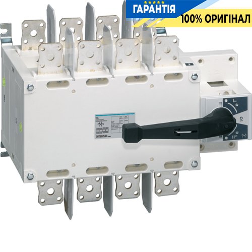 Перемикач корпусний трипозиційний I-0-II, 4 полюси, 1000А HI461 Hager