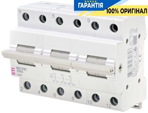 Переключатель нагрузки ETI SSQ 3100 "1-0-2", 3 полюса, 100А, артикул 2421438