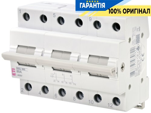 Перемикач навантаження ETI SSQ 380 "1-0-2", 3 полюси, 80А, артикул 2421437
