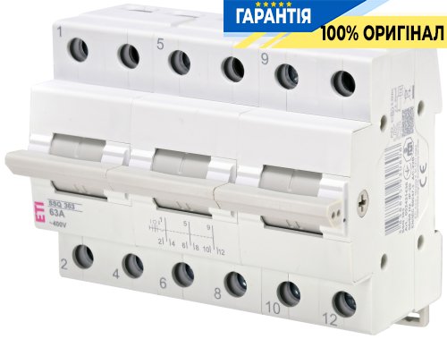 Переключатель нагрузки ETI SSQ 363 "1-0-2", 3 полюса, 63А, артикул 2421436