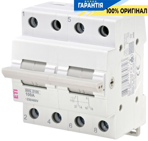 Переключатель нагрузки ETI SSQ 2100 "1-0-2", 2 полюса, 100А, артикул 2421428