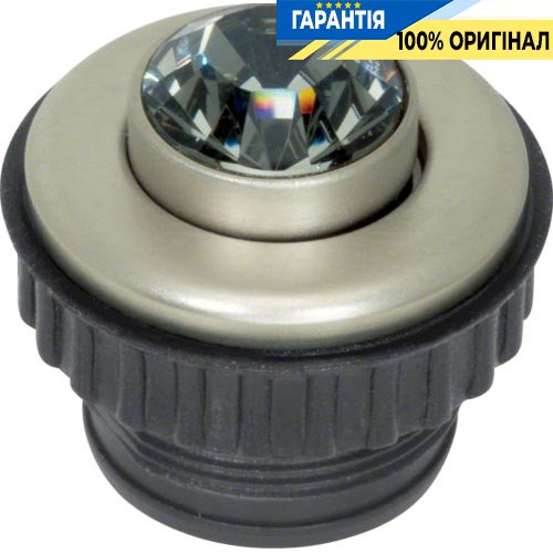 Нажимная кнопка Black Diamond, цвет - стальной, 1.5А/24В, Berker TS Crystal 19660215
