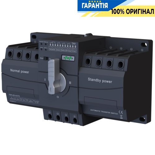 Автоматичний перемикач живлення 4P 3x230/400V 63A F&F PSR-463-AUTO (1-0-2)