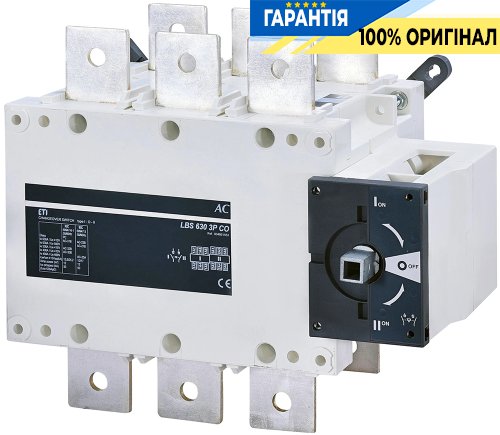 Перемикач навантаження 1-0-2, 3-полюсний, 630А LBS CO ETI 4661553