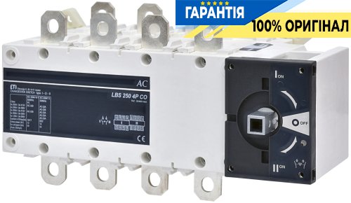 Перемикач навантаження 1-0-2, 4 полюси, 250А LBS CO ETI 4661562