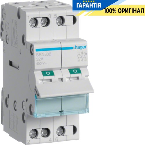 Выключатель нагрузки 3-полюсный 32А 400В Hager SBN332 для электросетей