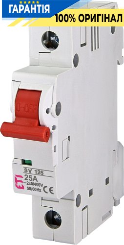 Выключатель нагрузки ETI SV 125 1p 25A 1-0 2423122 для защиты электросетей