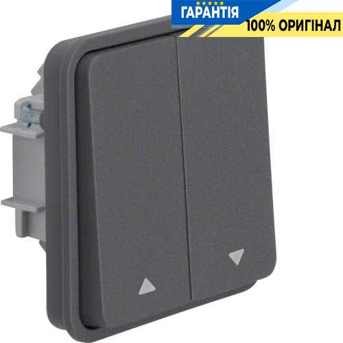 Вставка выключателя для жалюзи 2-клавишная, серый, 10А/250В W.1 Berker 30653515