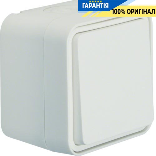 Переключатель IP55, полярно белый, 10АX/250В W.1 Berker 30763502