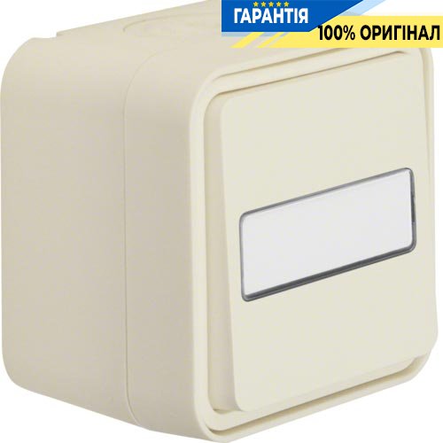 Переключатель, поле д/надписи, IP55, полярно белый, 10АX/250В W.1 Berker 30763552
