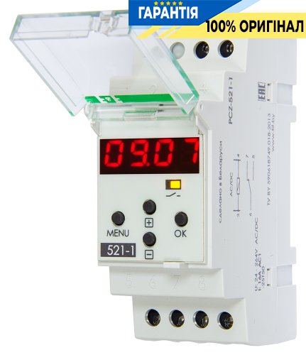 Таймер программируемый EA F&F PCZ-521-1 DIN 24-264В AC/DC 1ПК 16А суточный и недельный