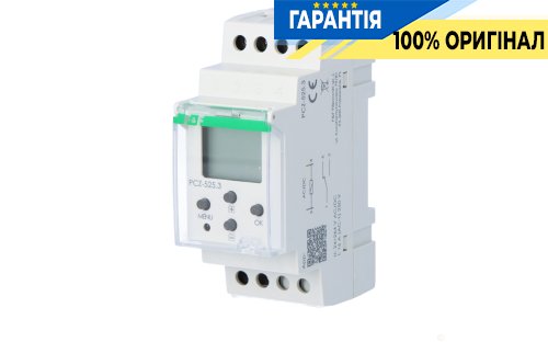 Програмований таймер F&F PCZ-525.3 DIN 24-264В AC/DC 1ПК 16А з астрономічним режимом та NFC