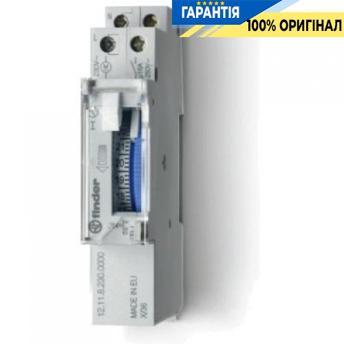 Таймер электромеханический суточный 1НО 230VAC 16А Finder 121182300000PAS