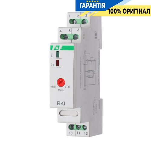 Реле контролю ізоляції RKI F&F DIN-рейка 1ПК 16А 230В 500-1000 кОм