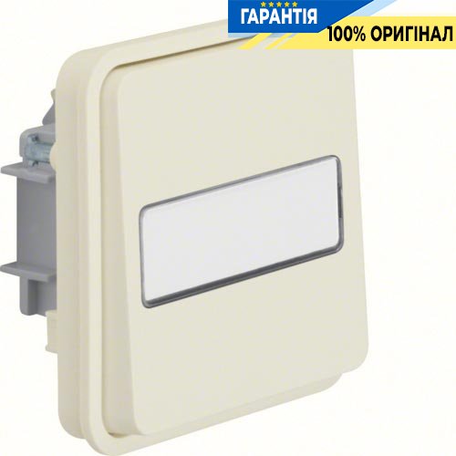 Вставка перемикача з полем д/напису, IP55, полярно білий, 10АX/250В Berker W.1 30863532