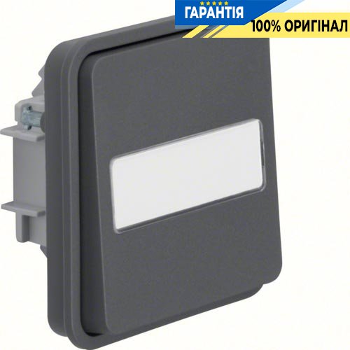 Вставка перемикача з полем д/напису, IP55, сірий, 10АX/250В Berker W.1 30863535