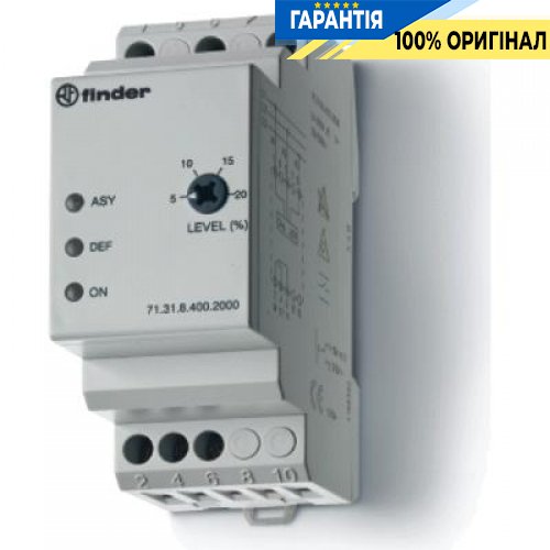 Реле контроля фаз Finder 713184002000 с защитой от асимметрии, чередования и выпадения фаз