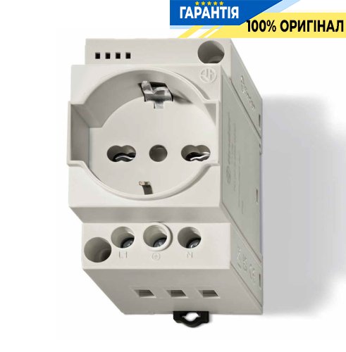 Розетка на DIN-рейку Schuko Finder 7U.00.8.230.0000 серая, надежное подключение электроприборов