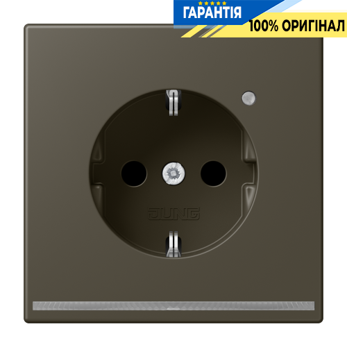Розетка з заземленням з LED підсвіткою, пружинний затиск JUNG LC1520-OLNW241 ombre naturelle 31 (32140)