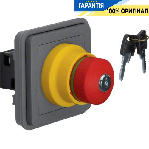 Вставка кнопки аварийного выключателя с замком, серый, 10А/250В W.1 Berker 44713515