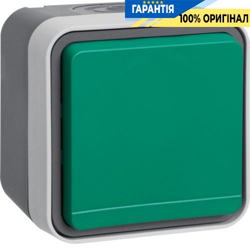 Розетка з з/к з зеленою кришкою IP55, сірий, 16А/250В Berker W.1 47403523