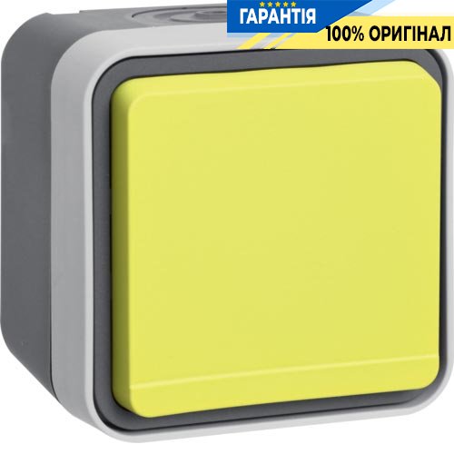 Розетка с з/к с желтой крышкой IP55, серый, 16А/250В W.1 Berker 47403524