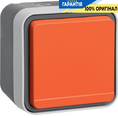 Розетка с з/к с оранжевой крышкой IP55, серый, 16А/250В W.1 Berker 47403527
