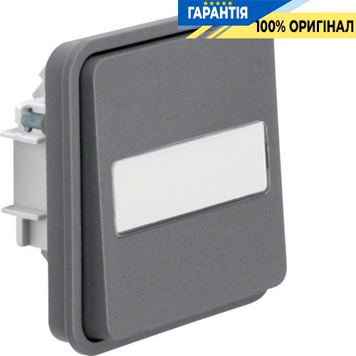 Вставка кнопки з полем д/напису, IP55, сірий, 10АX/250В Berker W.1 50413515