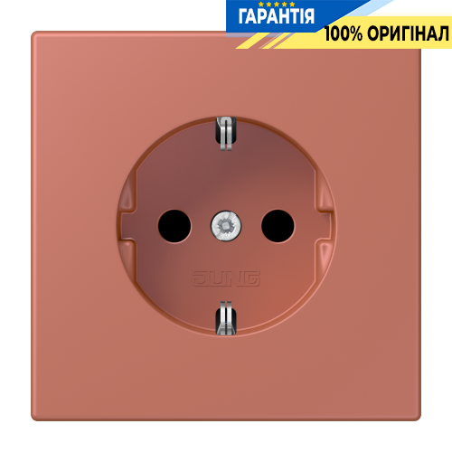 Розетка с заземлением 250V 16A с пружинным зажимом JUNG LC1520236 terre sienne brique