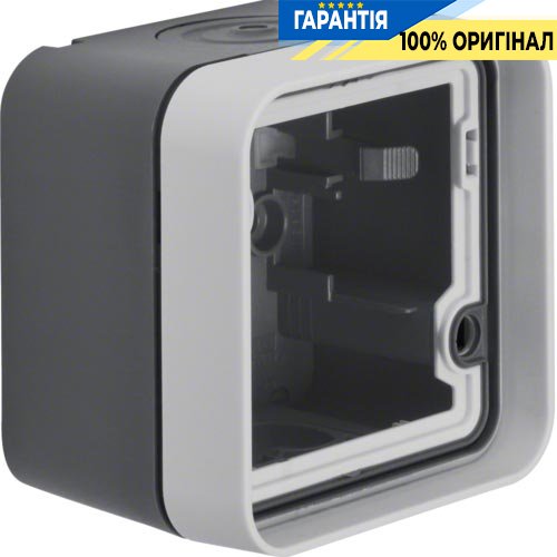 Корпус з рамкою 1Х для з/у, сірий, Berker W.1 6118913505