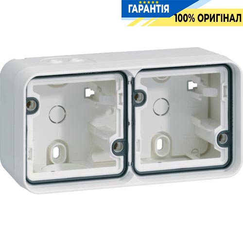 Корпус з рамкою 2Х для з/у, горизонтальний, полярно білий, Berker W.1 6719323502