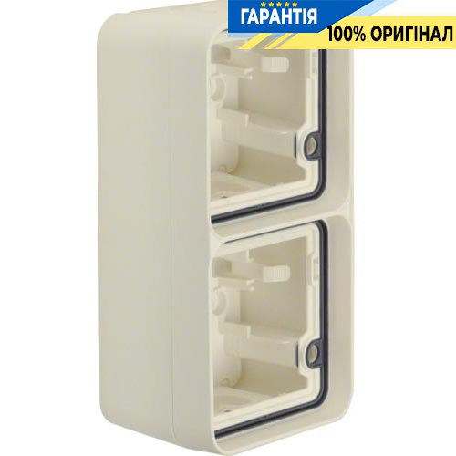 Корпус з рамкою 2Х для з/у, вертикальний, полярно білий, Berker W.1 6719333502