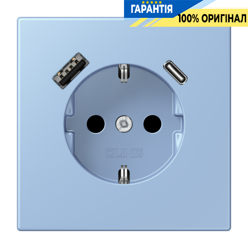 Розетка з заземленням та USB тип AC JUNG LC1520-15CA207 outremer moyen (32021)