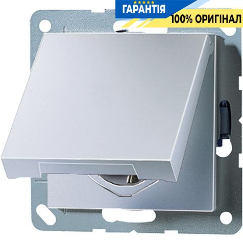 Розетка з з/к і кришкою IP44 Jung A520KLAL алюміній