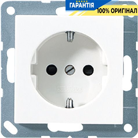 Розетка с заземлением Jung A520WW белый