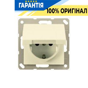 Розетка з з/к і кришкою IP44 Jung AS520KL слонова кістка