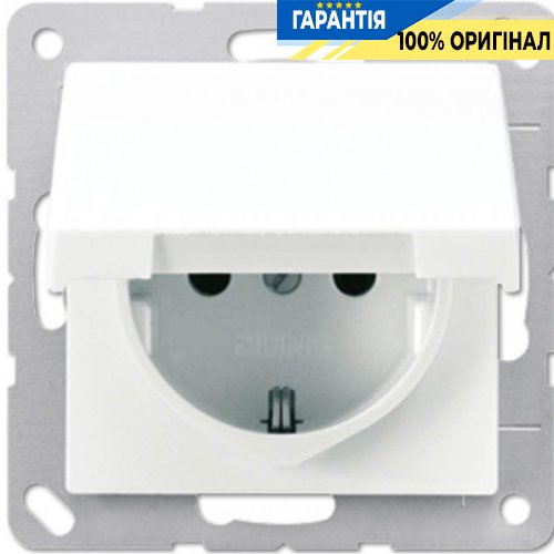 Розетка з з/к і кришкою IP44 Jung AS520BFKLWW білий