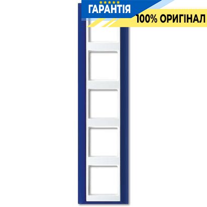 Рамка 5-а Jung AP585BLWW синій-білий