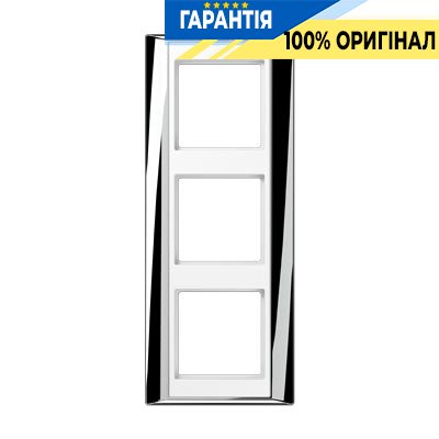 Рамка 3-я Jung AP583GCRWW хром-белый