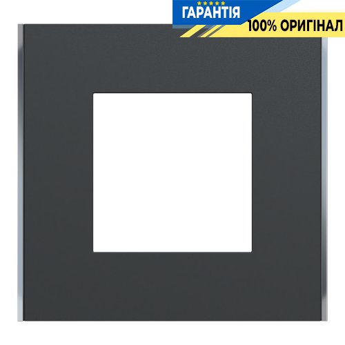 Рамка 1-постова Schneider Electric Unica Deco Subtle NU600243, антрацит/срібло