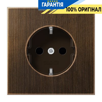 Розетка с заземлением и защитой Jung ME1520 KIAT латунь Antik