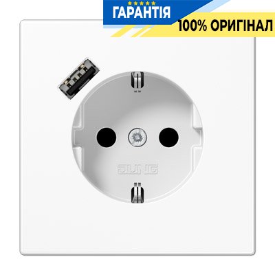 Розетка с з/к и USB-портом типа A, Jung LS1520-18AWW белый